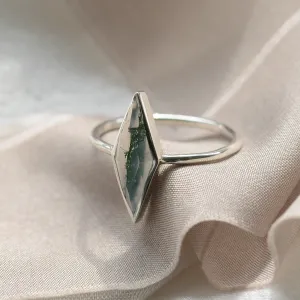 Prsten s kite mechovým achátem FINOLA Thumbnail