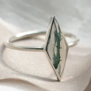 Prsten s kite mechovým achátem FINOLA Thumbnail