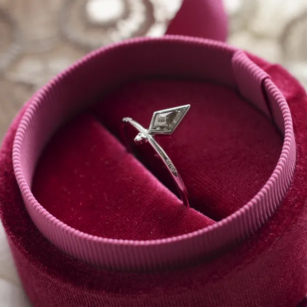 Netradiční prsten s kite salt and pepper diamantem a bílými diamanty CIAN Image