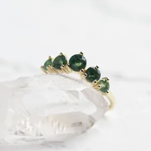 Eternity gold ring with moss agates OISIN Thumbnail