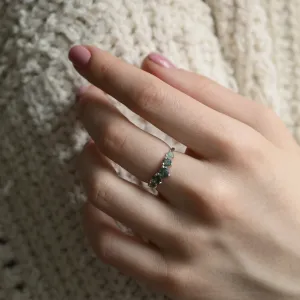 Eternity gold ring with moss agates OISIN Thumbnail