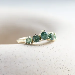 Eternity gold ring with moss agates OISIN Thumbnail