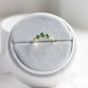 Eternity gold ring with moss agates OISIN Thumbnail