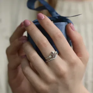 Zlatý vintage prsten se salt and pepper diamanty EITHNE Thumbnail