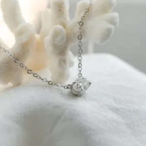 Gold necklace with oval moissanite ARIA Thumbnail