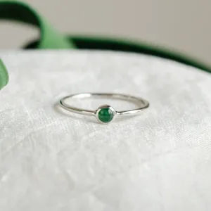 Emerald stackable fine ring CARAGH Thumbnail