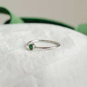 Emerald stackable fine ring CARAGH Thumbnail