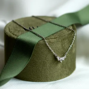 Gold cluster necklace with moissanites JESSIE Thumbnail