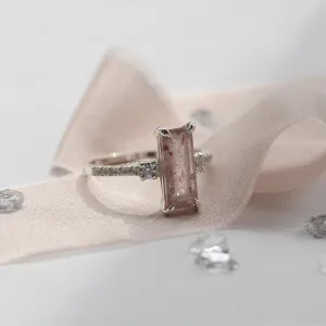 Zlatý prsten s jahodovým křišťálem a diamanty SWEETIE Thumbnail