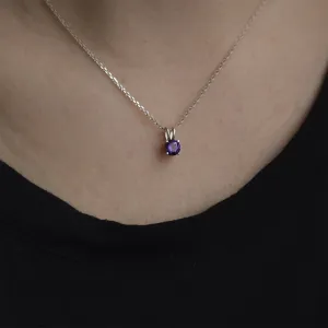 Jemný zlatý náhrdelník s ametystem SHANNON Thumbnail