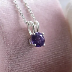 Jemný zlatý náhrdelník s ametystem SHANNON Thumbnail