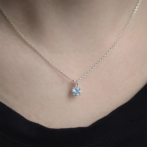 Zlatý minimalistický přívěsek s akvamarínem SINEAD Image