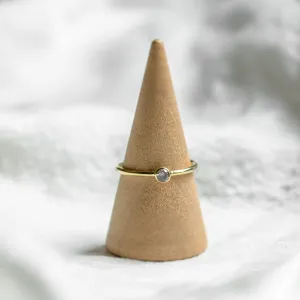 Minimalist engagement ring with salt and pepper diamond AINE Thumbnail