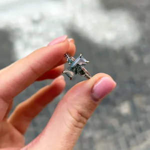 Elegantní prsten s mechovým achátem a diamanty CARA Thumbnail