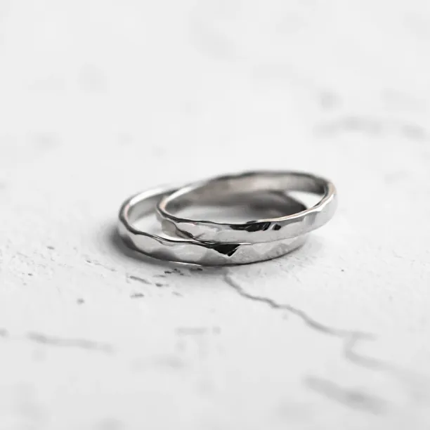 Unusual hammered wedding bands VIOLA Image