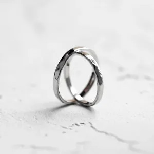 Unusual hammered wedding bands VIOLA Thumbnail