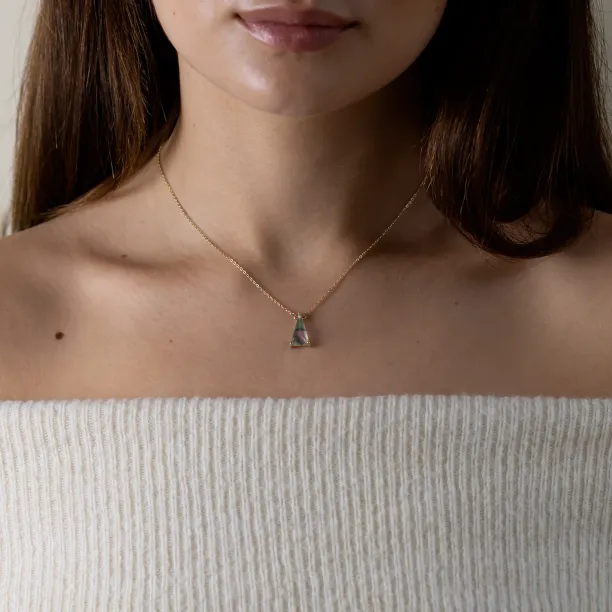 Zlatý přívěsek s trojúhelníkovým mechovým achátem ZUZY Image