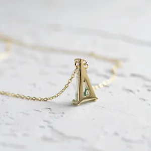 Zlatý přívěsek s trojúhelníkovým mechovým achátem ZUZY Thumbnail