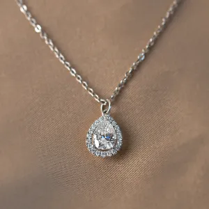 Gold halo pendant with moissanites GLORY Thumbnail