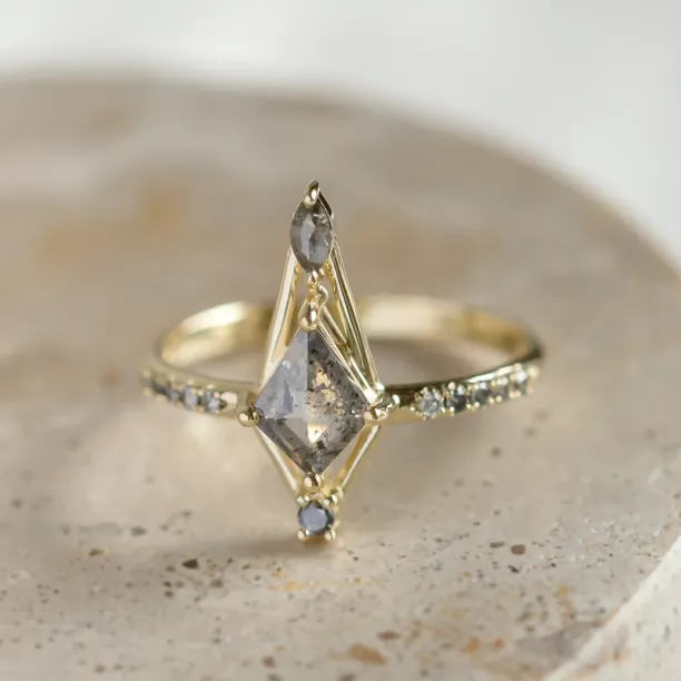 Extravagantní prsten se salt and pepper diamanty SANIA Image