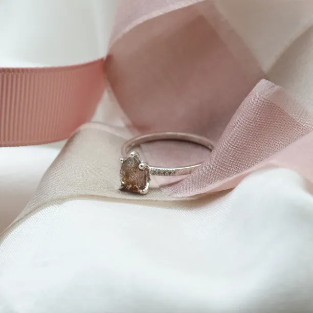 Zlatý prsten se salt and pepper diamantem ROXANE Image