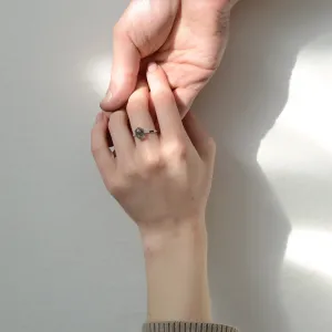 Minimalistický prsten s oválným rutil quartzem a diamanty ROXANE Thumbnail