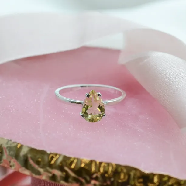 Zlatý prsten s citronovým quartzem BERTA Image