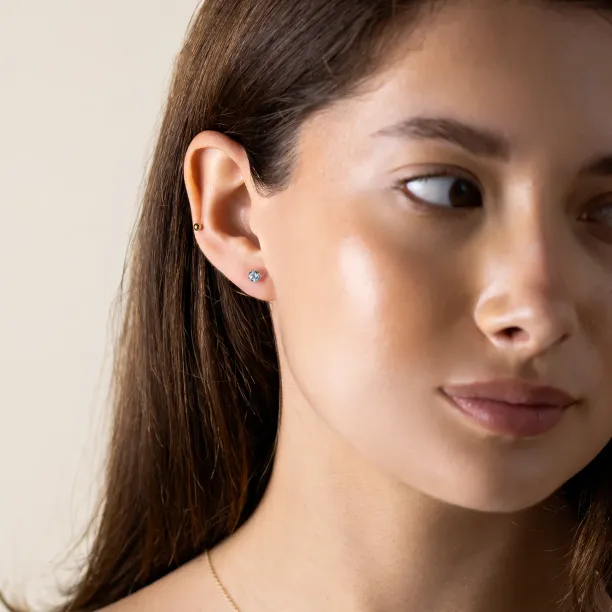 Zlaté náušnice s modrými topazy FELI Image