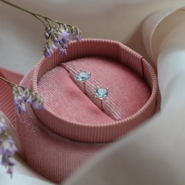 Zlaté náušnice s modrými topazy FELI Image