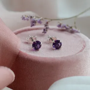 Zlaté náušnice s ametysty FELI Thumbnail