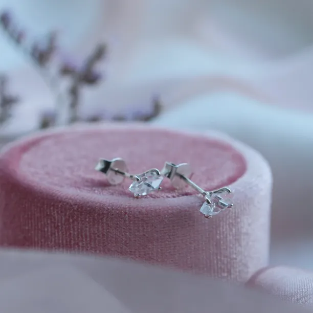 Zlaté náušnice s bílými topazy FELI Image