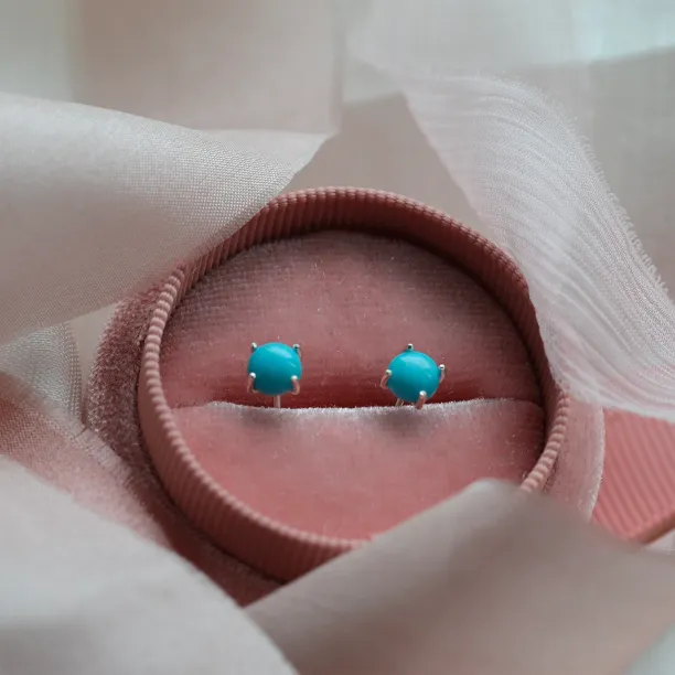 Zlaté náušnice s tyrkysy FELI Image