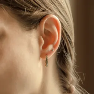 Zlaté kruhové náušnice s nerovnoměrným tvarem BREE Thumbnail