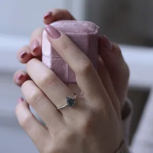 Minimalistický prsten ze zlata s mechovým achátem BERTA Thumbnail