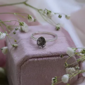 Zlatý prsten s oválným salt and pepper diamantem OLLY Thumbnail