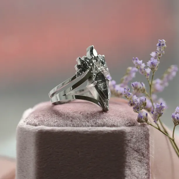 Okázalý set prstenů ze zlata se salt and pepper diamanty FIERA Image