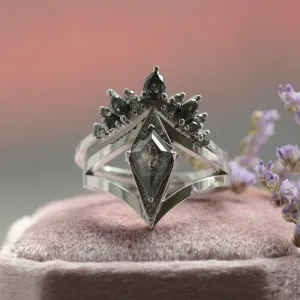 Okázalý set prstenů ze zlata se salt and pepper diamanty FIERA Thumbnail