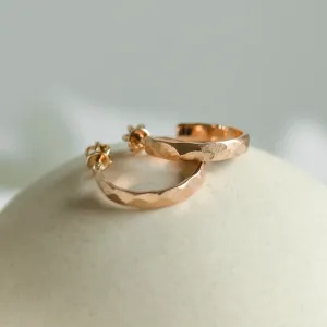 Zlaté kruhové náušnice s nerovnoměrným tvarem BREE Thumbnail