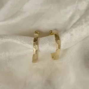 Zlaté kruhové náušnice s nerovnoměrným tvarem BREE Thumbnail