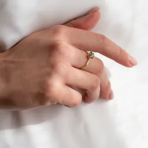 Minimalistický prsten ze zlata s mechovým achátem STAMI Thumbnail