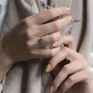 Zlatý prsten se salt and pepper diamantovou kapkou BERTA Thumbnail