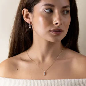 Minimalist moissanite and diamond pendant FELIANA