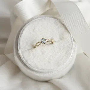 Zlatý prsten s akvamarínem a diamanty QUEEN Thumbnail