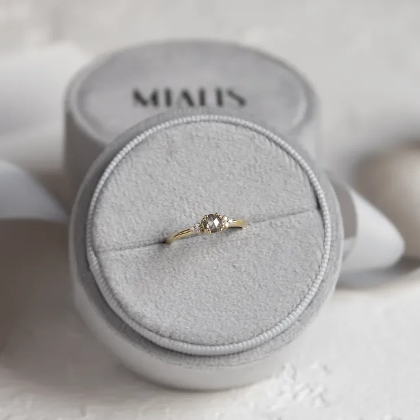 Zlatý prsten s diamantem salt and pepper MONNY Image