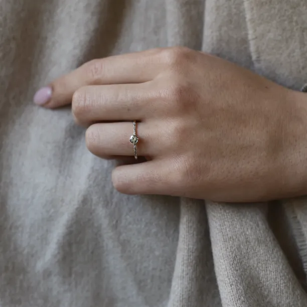 Gold ring with salt and pepper diamonds SANI Image