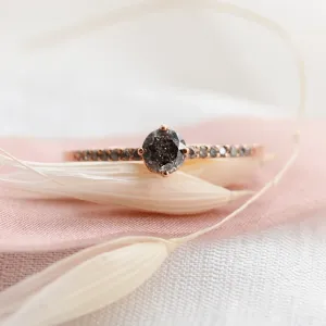 Gold ring with salt and pepper diamonds SANI