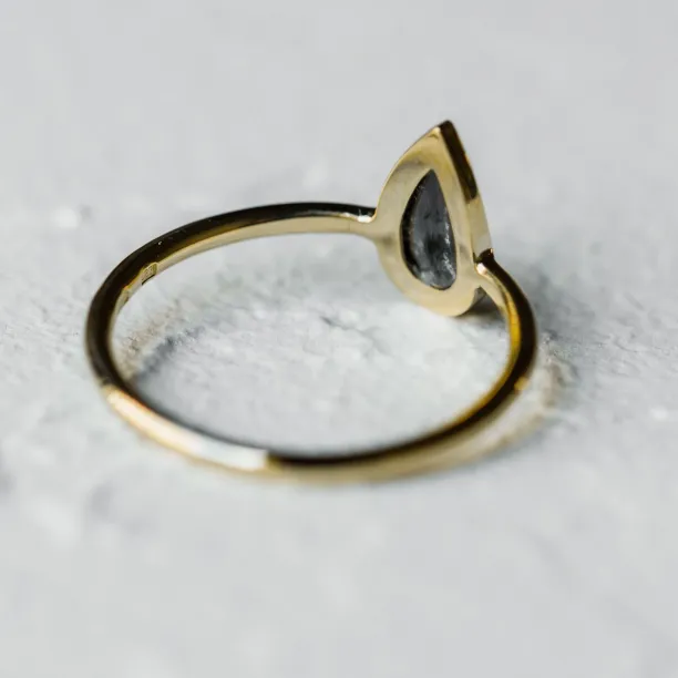 Minimalist gold ring with salt and pepper diamond REED Image