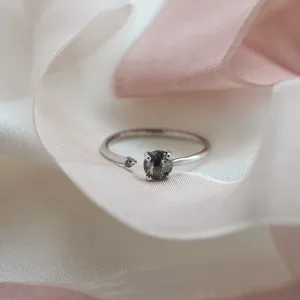 Zlatý otevřený prsten s diamantem salt and pepper BETY Thumbnail