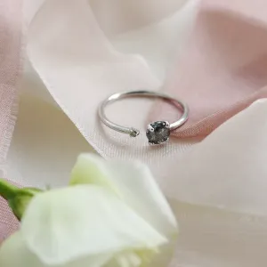 Zlatý otevřený prsten s diamantem salt and pepper BETY Thumbnail