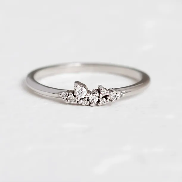 Zlatý minimalistický prstýnek s diamanty CLUSTER Image